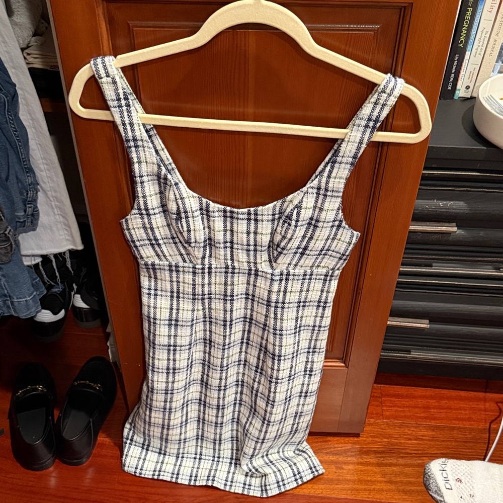 Abercrombie & Fitch Blue and Green Tweed Dress